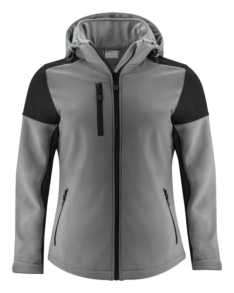 Printer Prime Softshell Jas Dames - Staalgrijs/Zwart