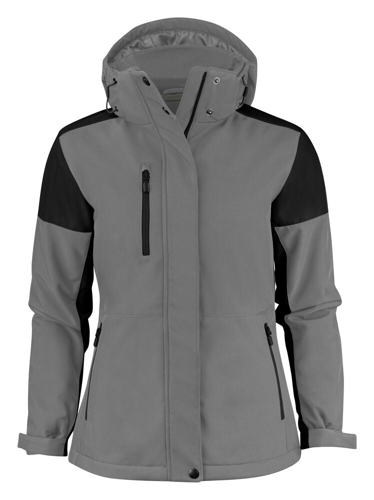 Printer Prime Padded Softshell Jas Dames - Staalgrijs/Zwart