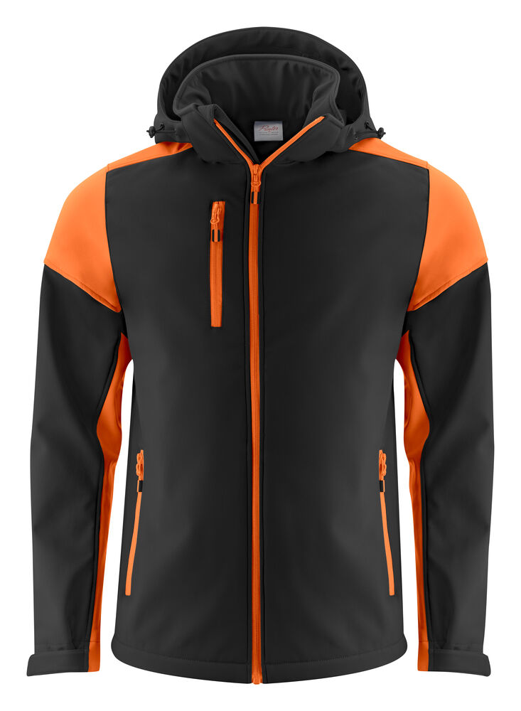 Printer Prime Softshell Jas Heren - Zwart/Oranje