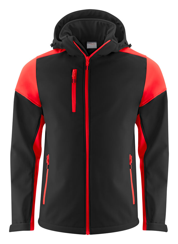 Printer Prime Softshell Jas Heren - Zwart/Rood