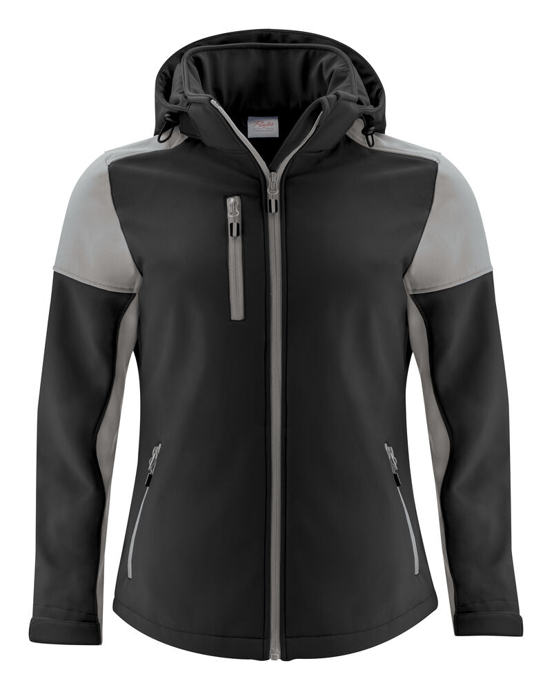 Printer Prime Softshell Jas Dames - Zwart/Staalgrijs