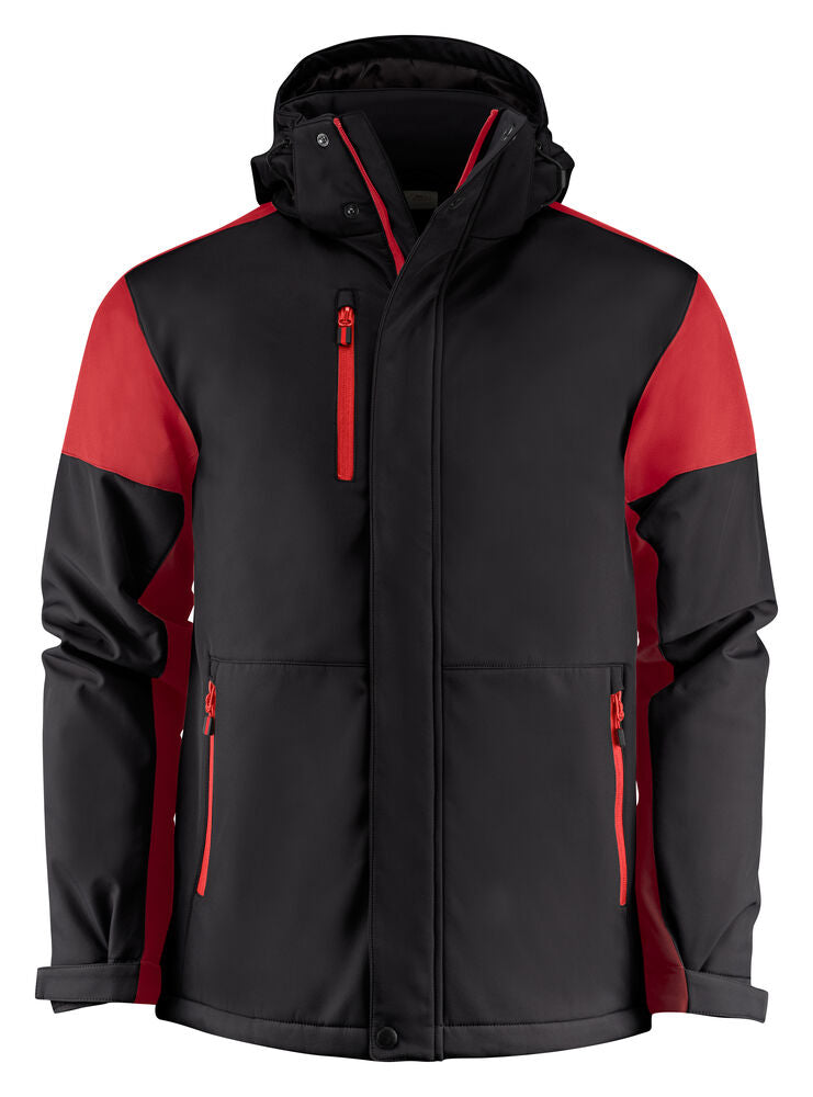 Printer Prime Padded Softshell Jas Heren - Zwart/Rood