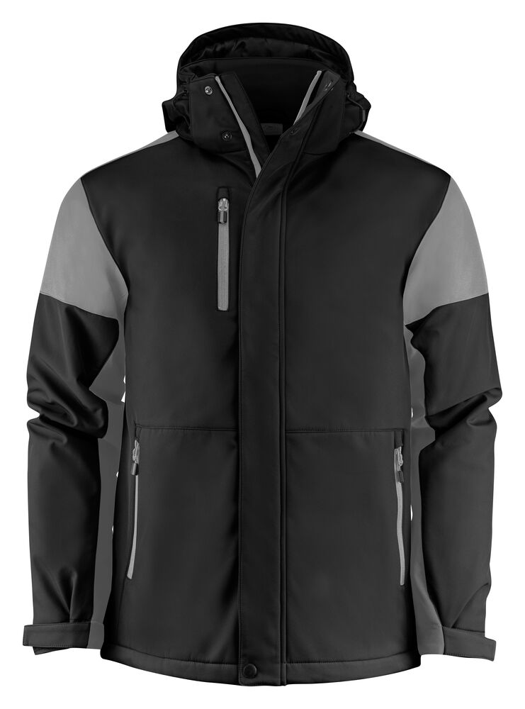 Printer Prime Padded Softshell Jas Heren - Zwart/Staalgrijs