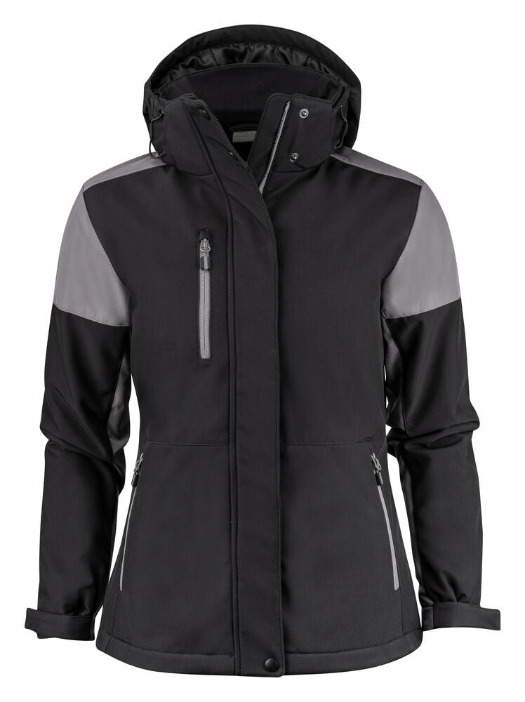 Printer Prime Padded Softshell Jas Dames - Zwart/Staalgrijs