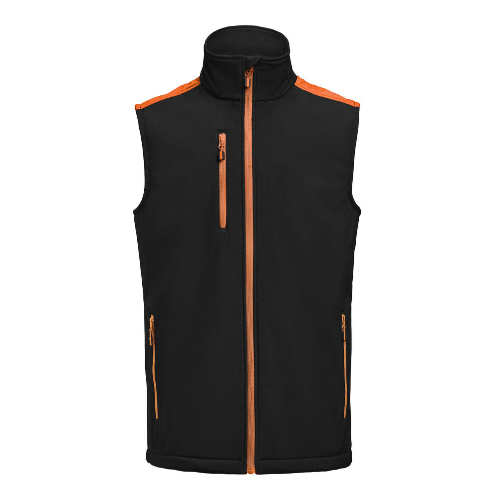Printer Prime Softshell Bodywarmer Heren - Zwart/Oranje