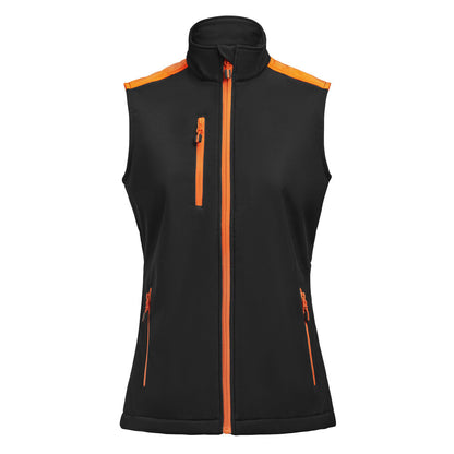 Printer Prime Softshell Bodywarmer Dames - Zwart/Oranje