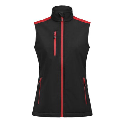 Printer Prime Softshell Bodywarmer Dames - Zwart/Rood