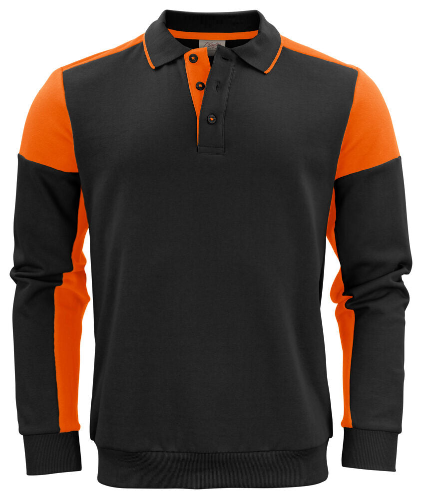 Printer Prime Polosweater Unisex - Zwart/Oranje