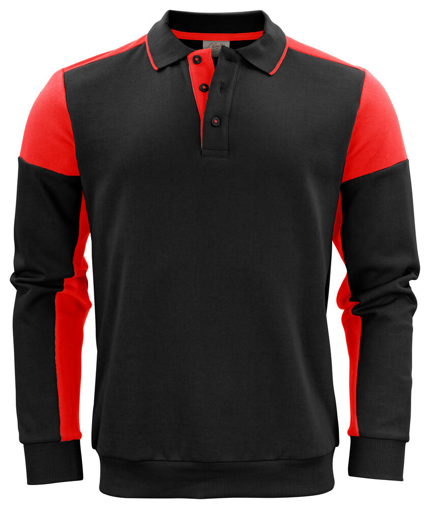 Printer Prime Polosweater Unisex - Zwart/Rood