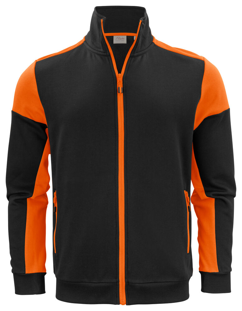 Printer Prime Sweater Volledige Rits Heren - Zwart/Oranje