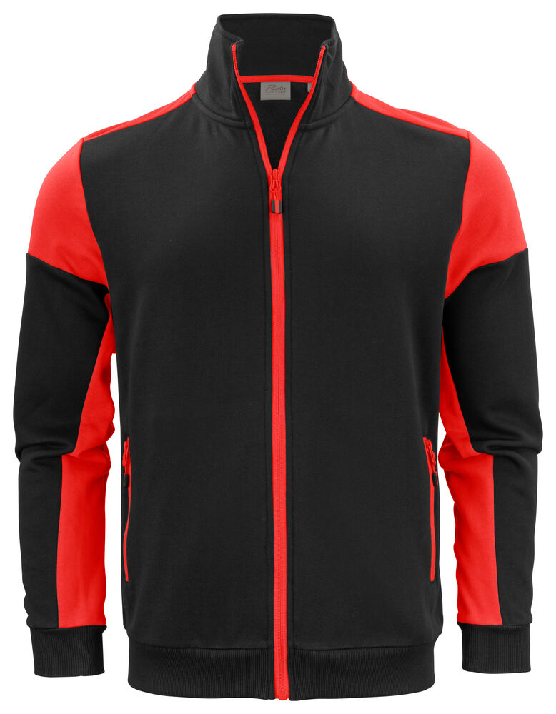 Printer Prime Sweater Volledige Rits Heren - Zwart/Rood
