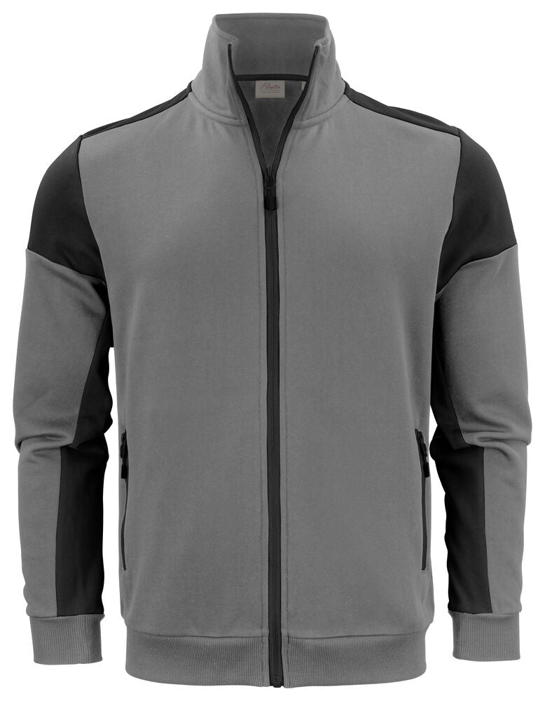 Printer Prime Sweater Volledige Rits Heren - Staalgrijs/Zwart