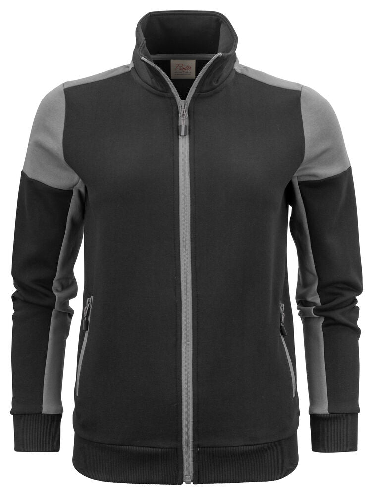 Printer Prime Sweater Volledige Rits Dames - Zwart/Staalgrijs