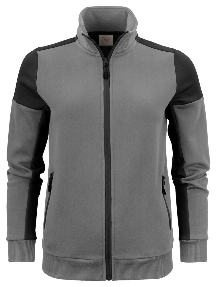 Printer Prime Sweater Volledige Rits Dames - Staalgrijs/Zwart