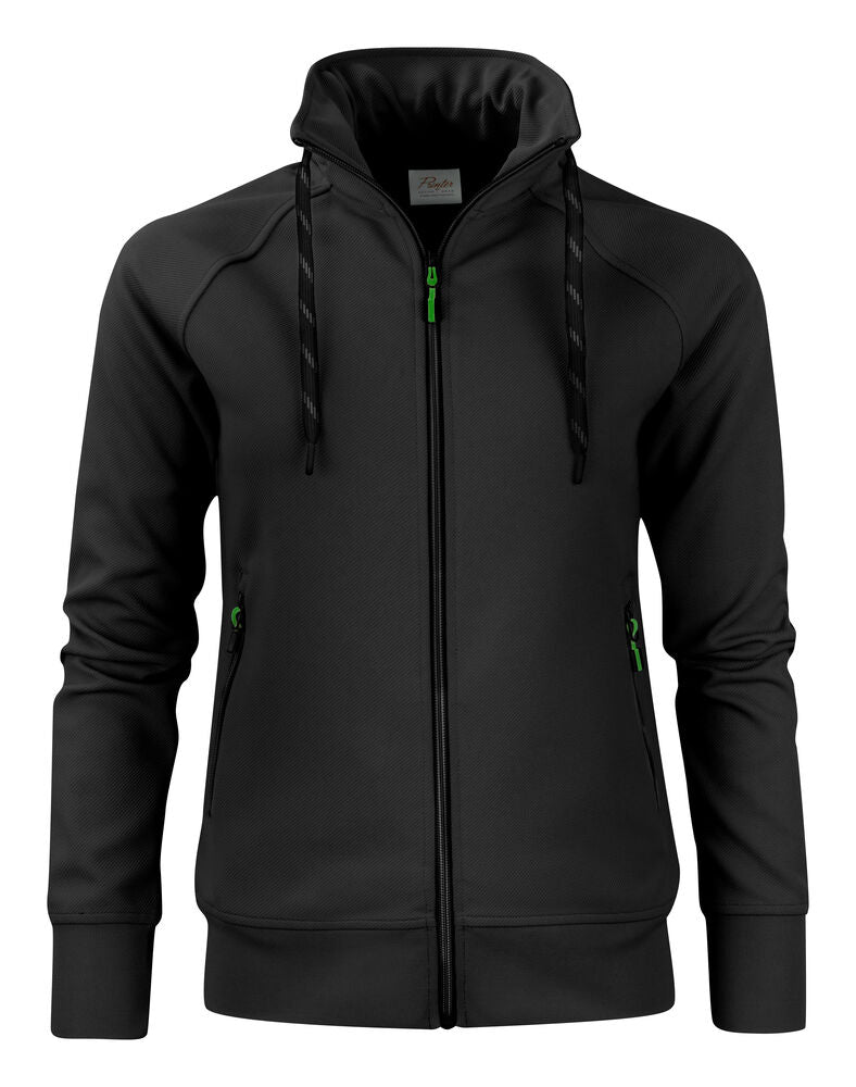 Printer Jog RSX Sweater Volledige Rits Dames - Zwart