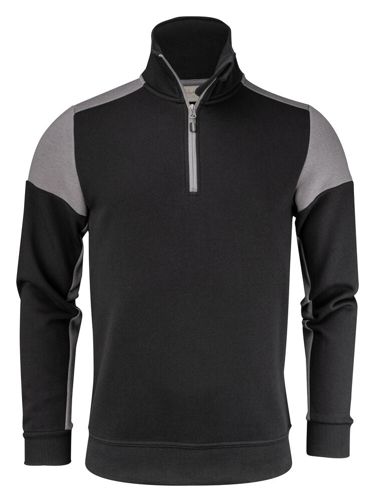 Printer Prime Sweater Halve Rits Unisex - Zwart/Staalgrijs