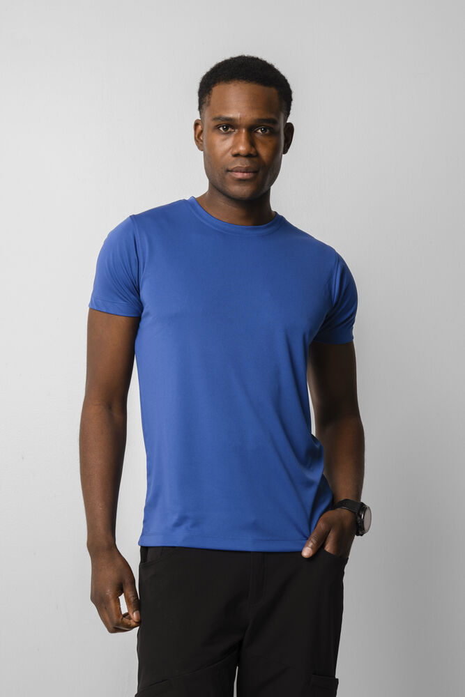 Printer Run T-Shirt Heren - Helder Blauw