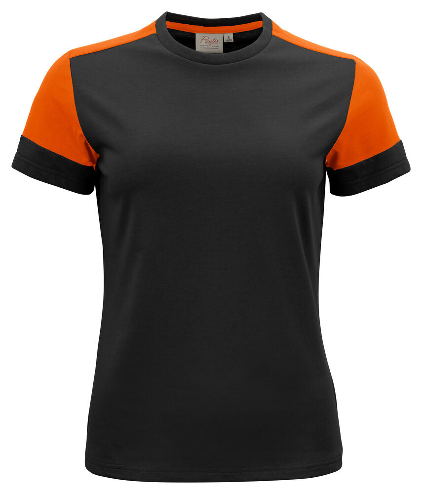 Printer Prime T-Shirt Dames - Zwart/Oranje