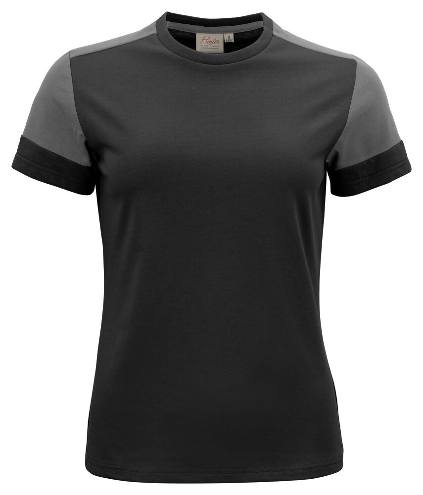 Printer Prime T-Shirt Dames - Zwart/Staalgrijs