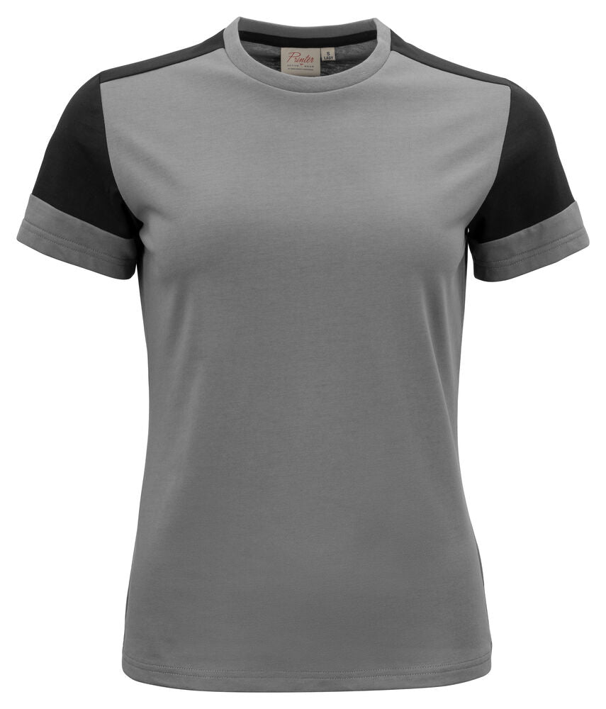 Printer Prime T-Shirt Dames - Staalgrijs/Zwart