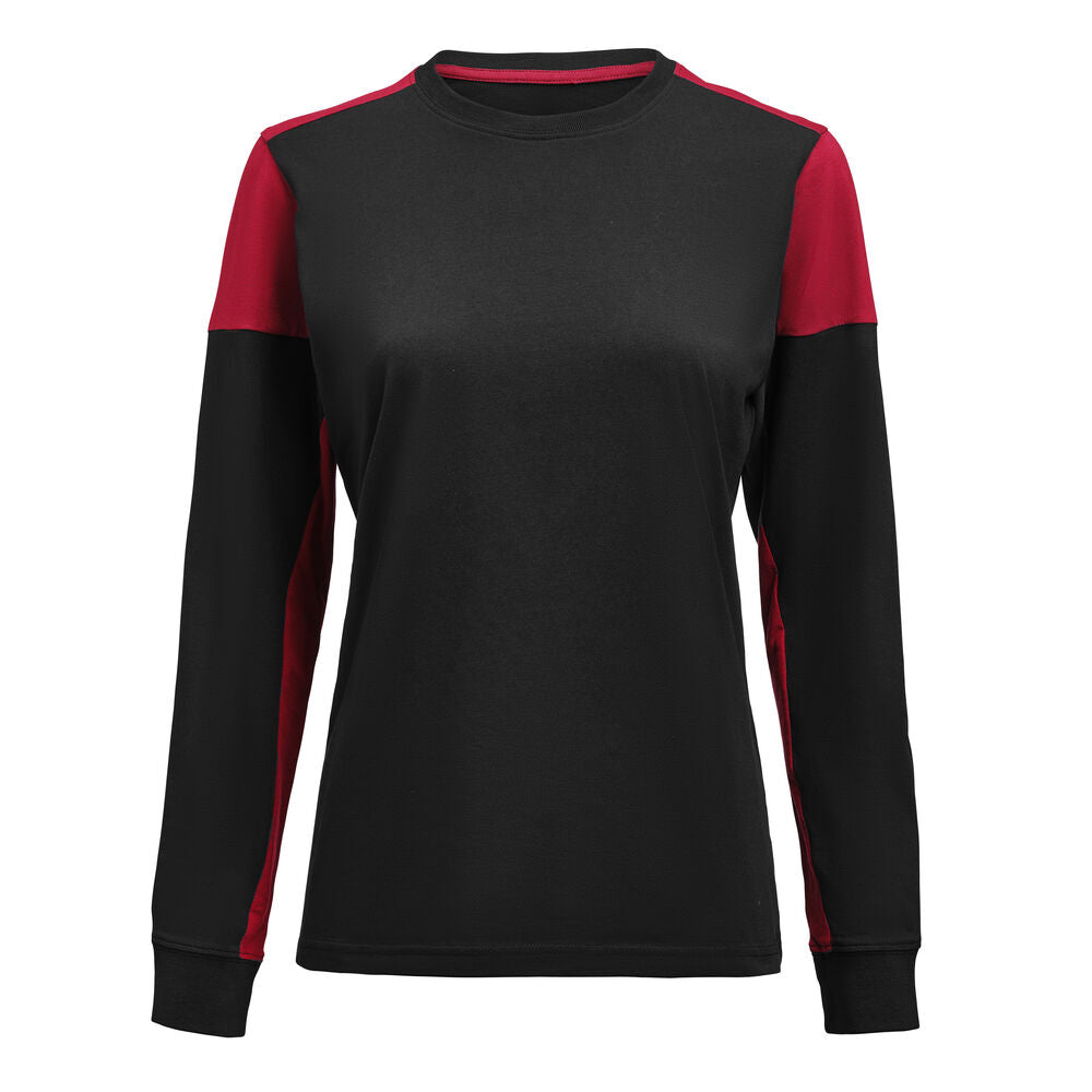 Printer Prime T-shirt Long Sleeve T-shirt Dames - Zwart/Rood