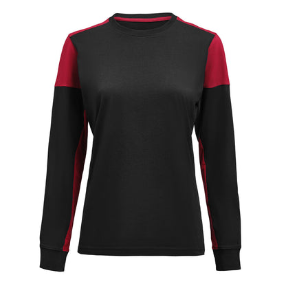 Printer Prime T-shirt Long Sleeve T-shirt Dames - Zwart/Rood