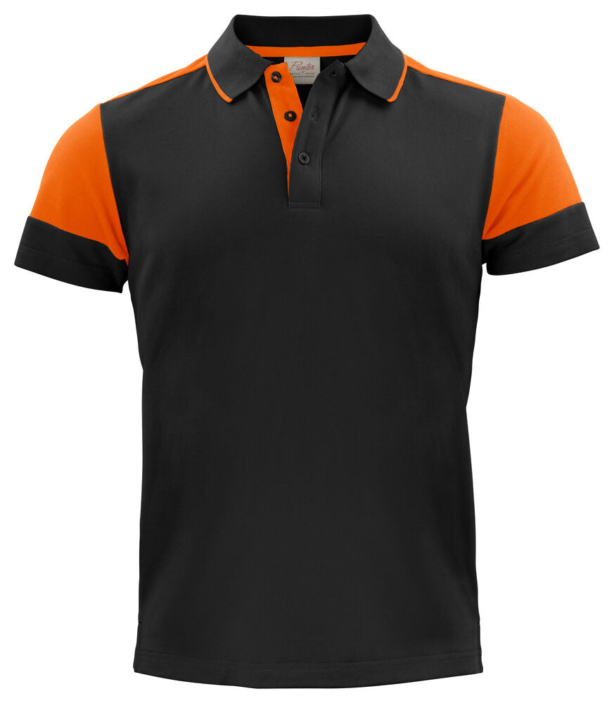 Printer Prime Polo Heren - Zwart/Oranje