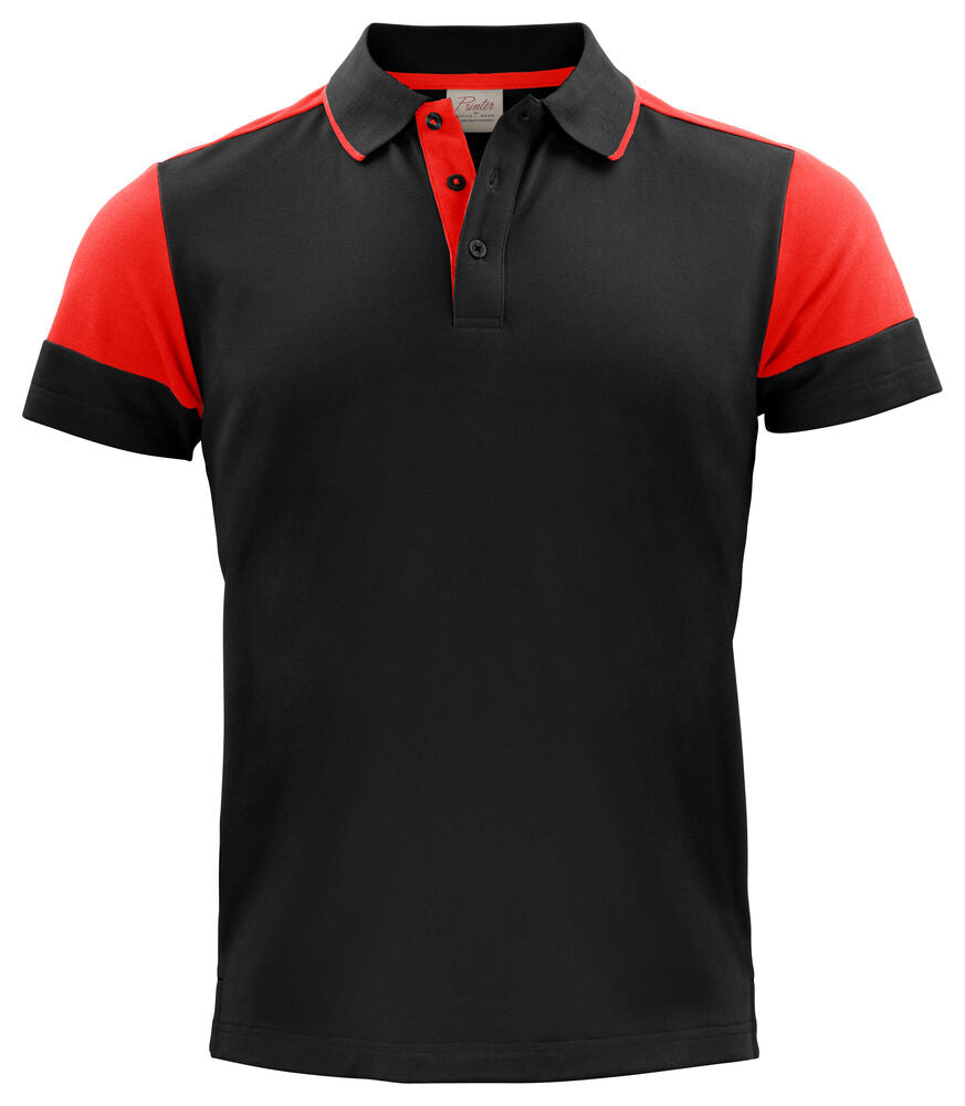 Printer Prime Polo Heren - Zwart/Rood