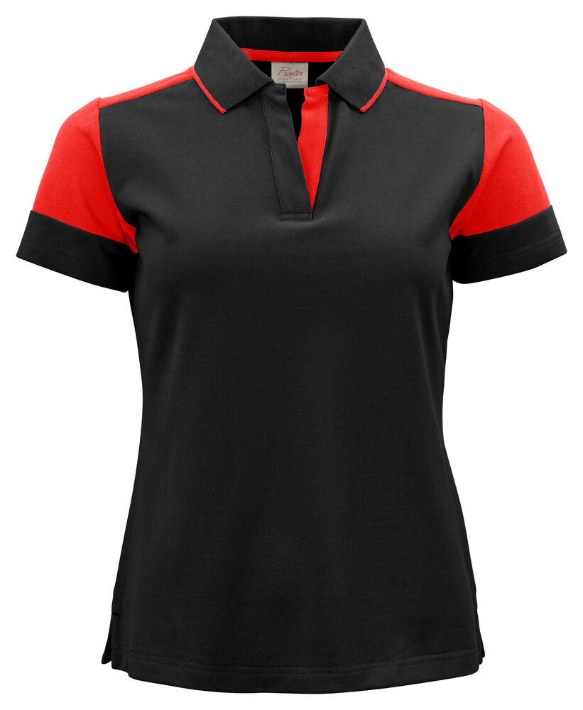 Printer Prime Polo Dames - Zwart/Rood