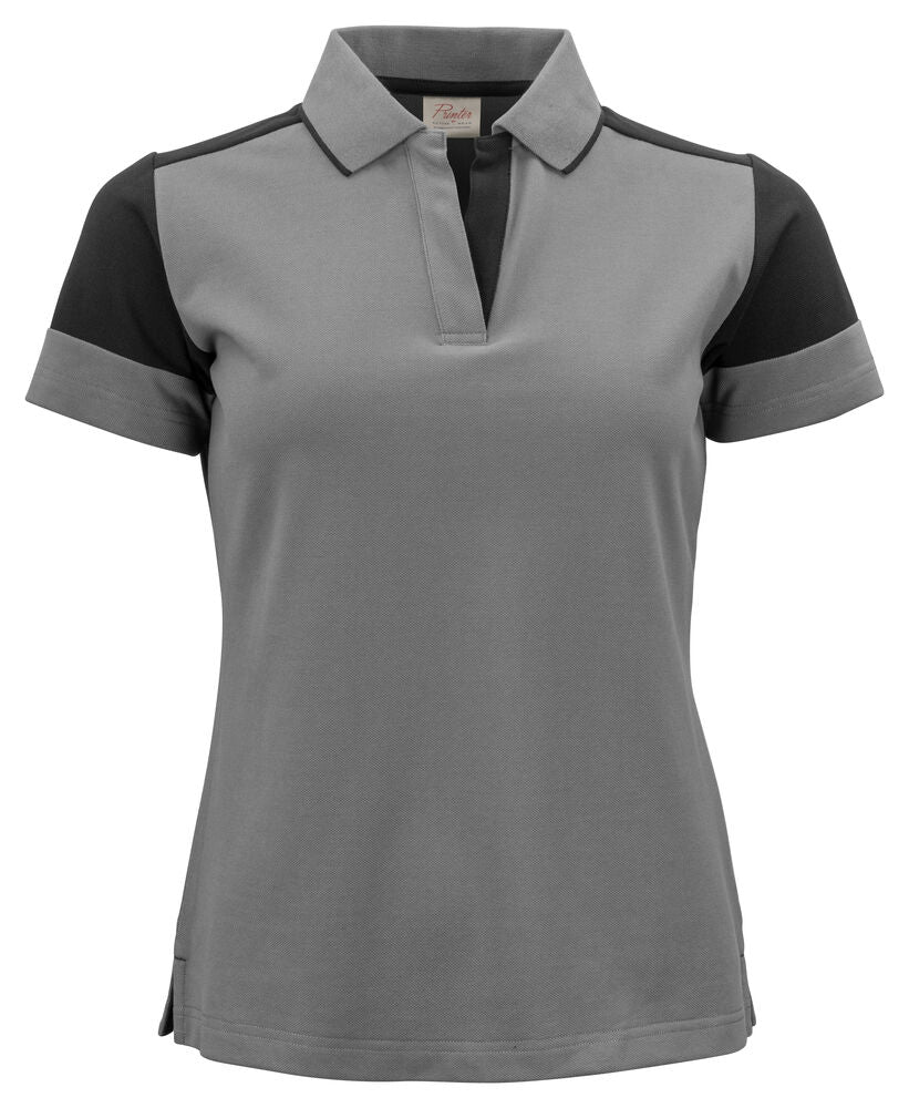 Printer Prime Polo Dames - Staalgrijs/Zwart