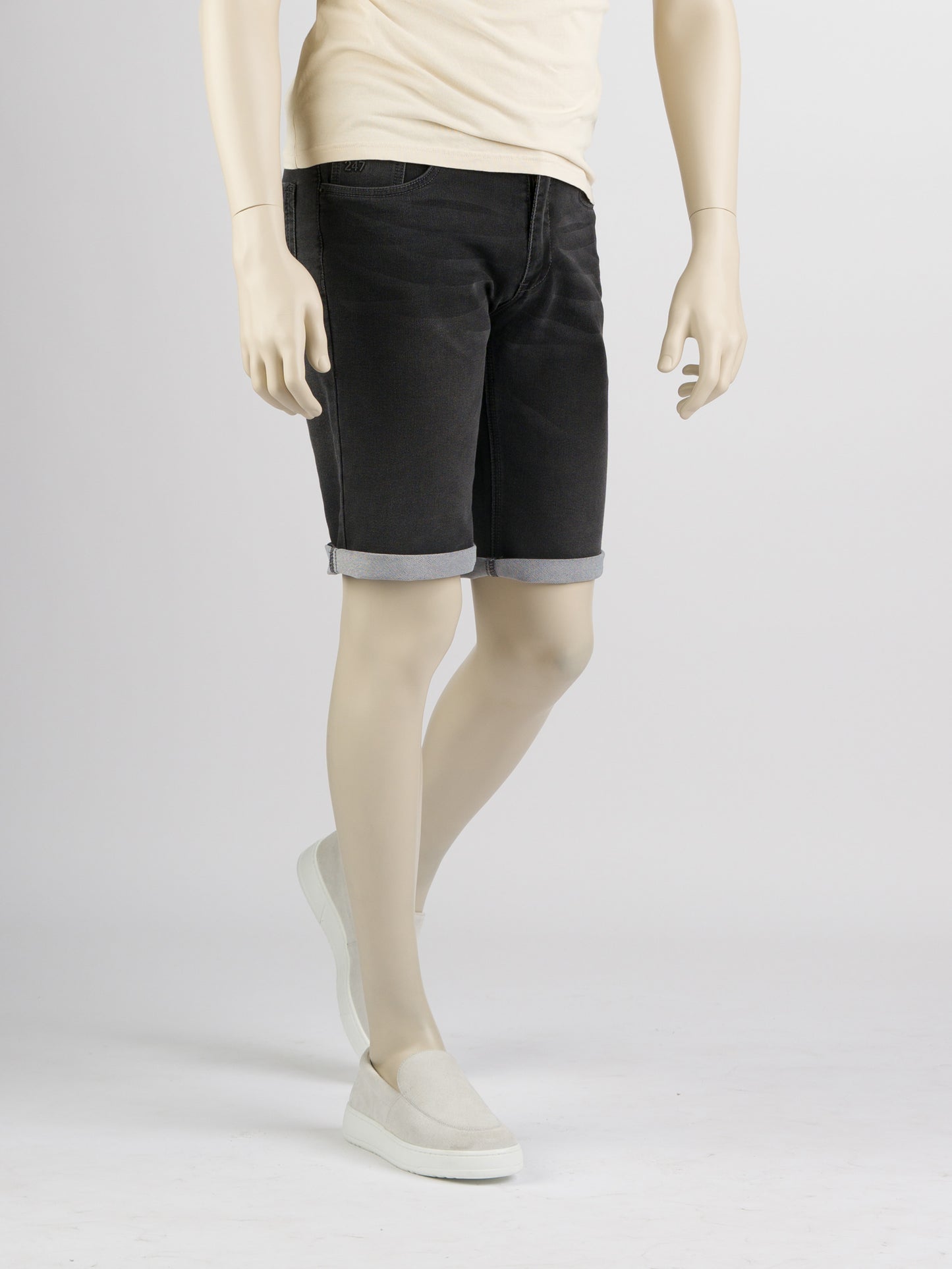 247Jeans Elm Short J04 – Heren Denim Short Dark Grey