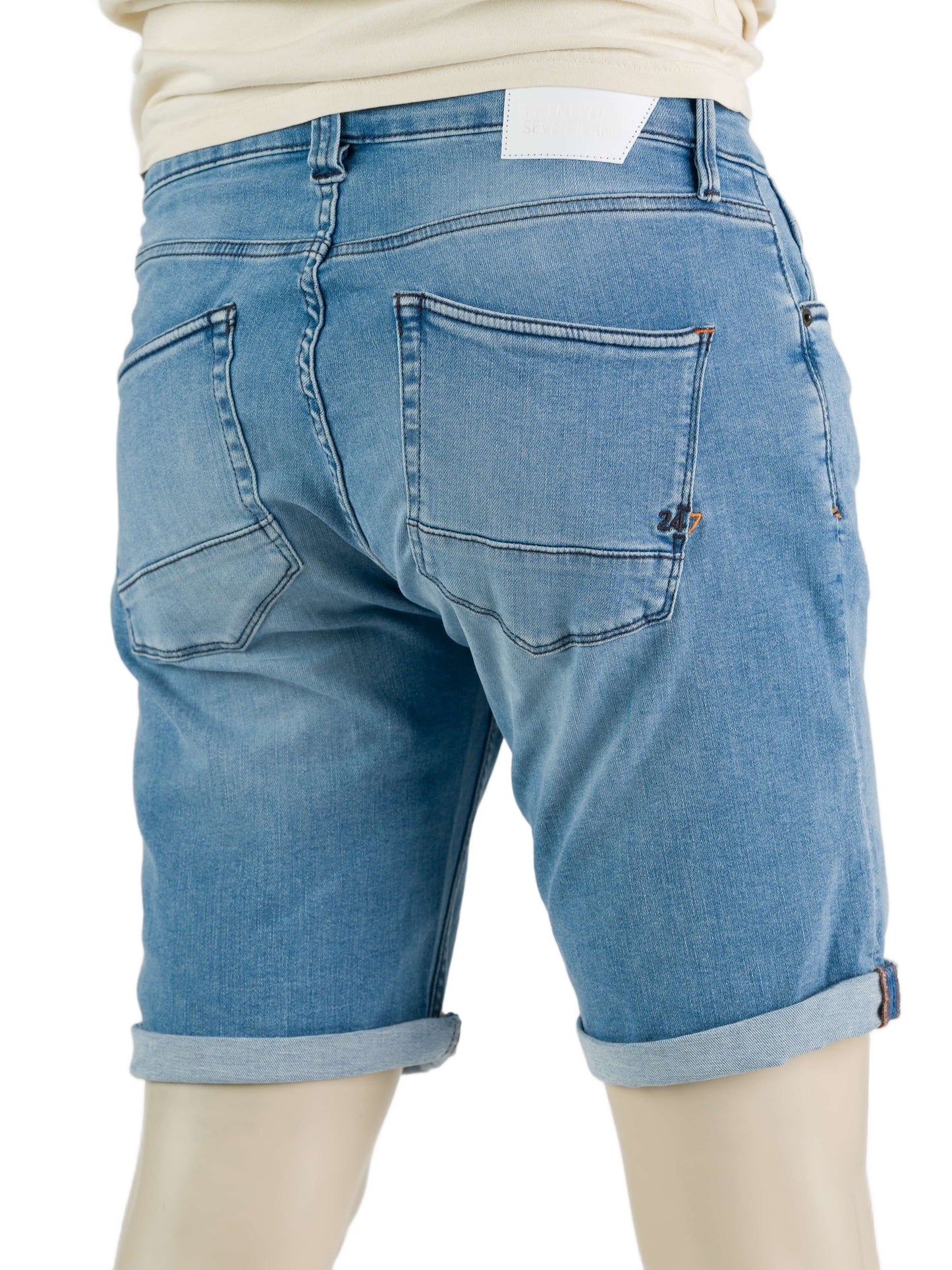 247Jeans Palm Slim Short SH06 – Heren Korte Werkbroek van Stretch Denim