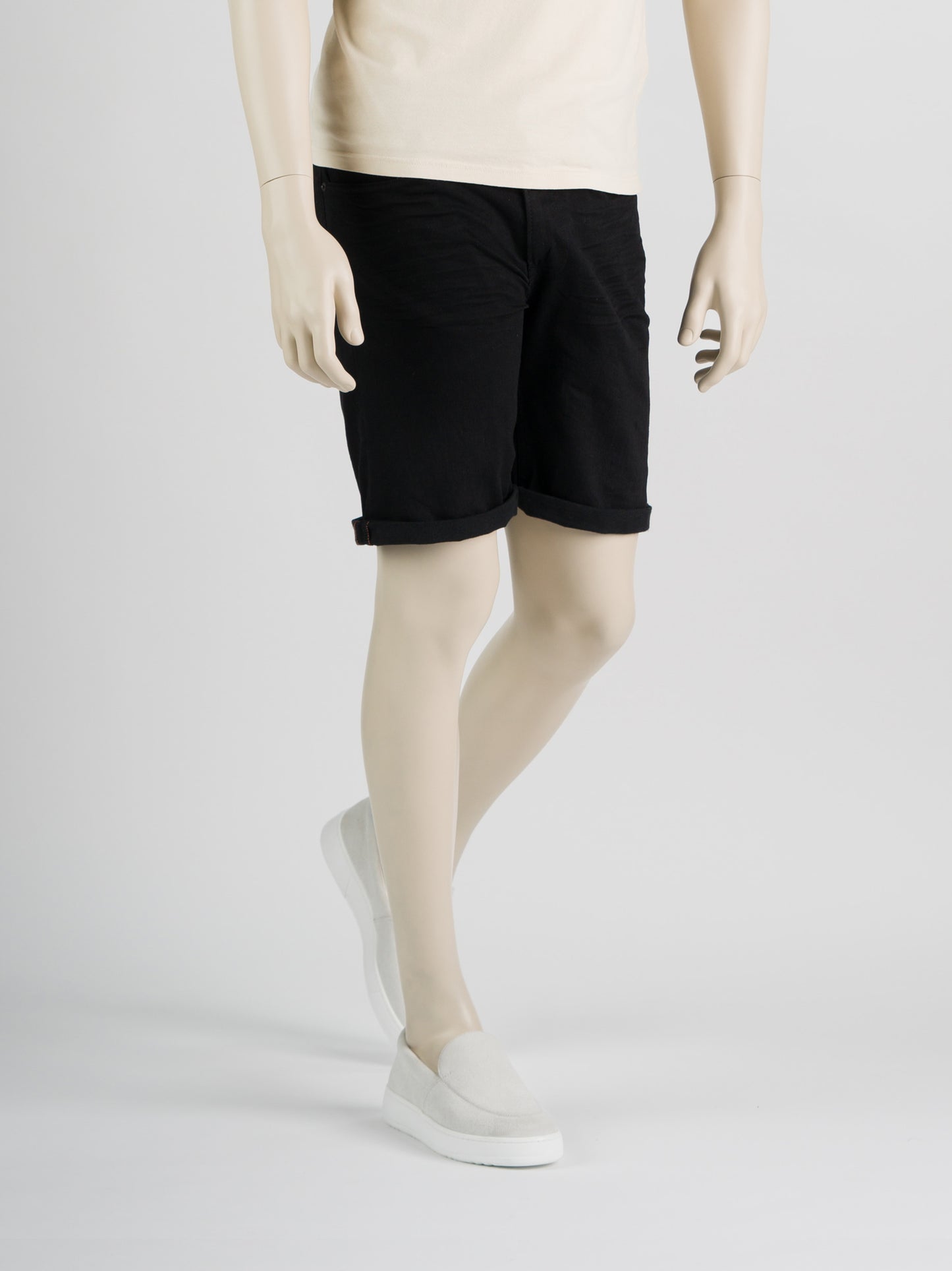247Jeans Palm Slim Short SH01 - Heren Korte Broek BlackDenim Used – Heren Denim Short