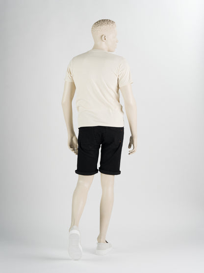 247Jeans Palm Slim Short SH01 - Heren Korte Broek BlackDenim Used – Heren Denim Short