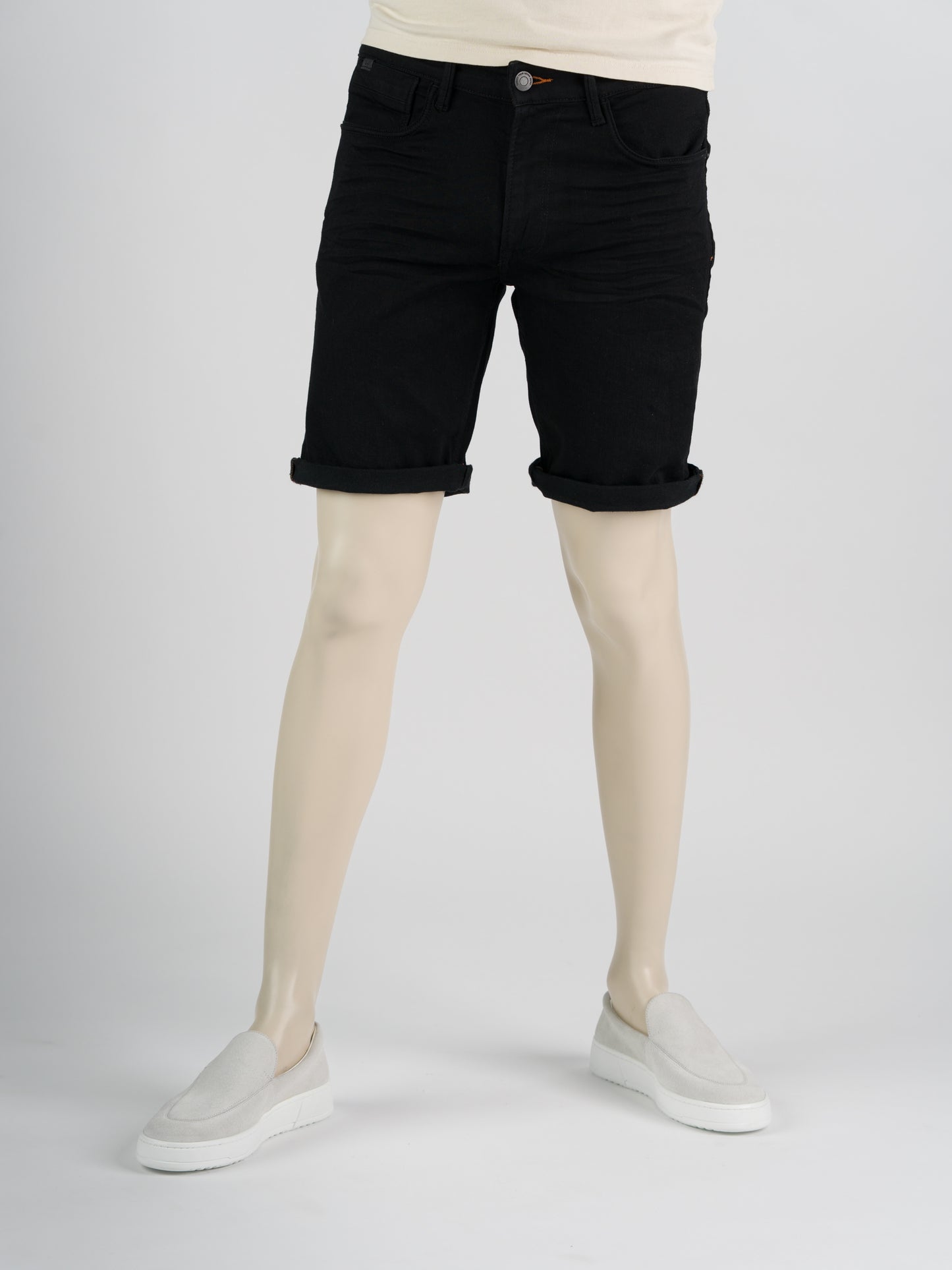 247Jeans Palm Slim Short SH01 - Heren Korte Broek BlackDenim Used – Heren Denim Short