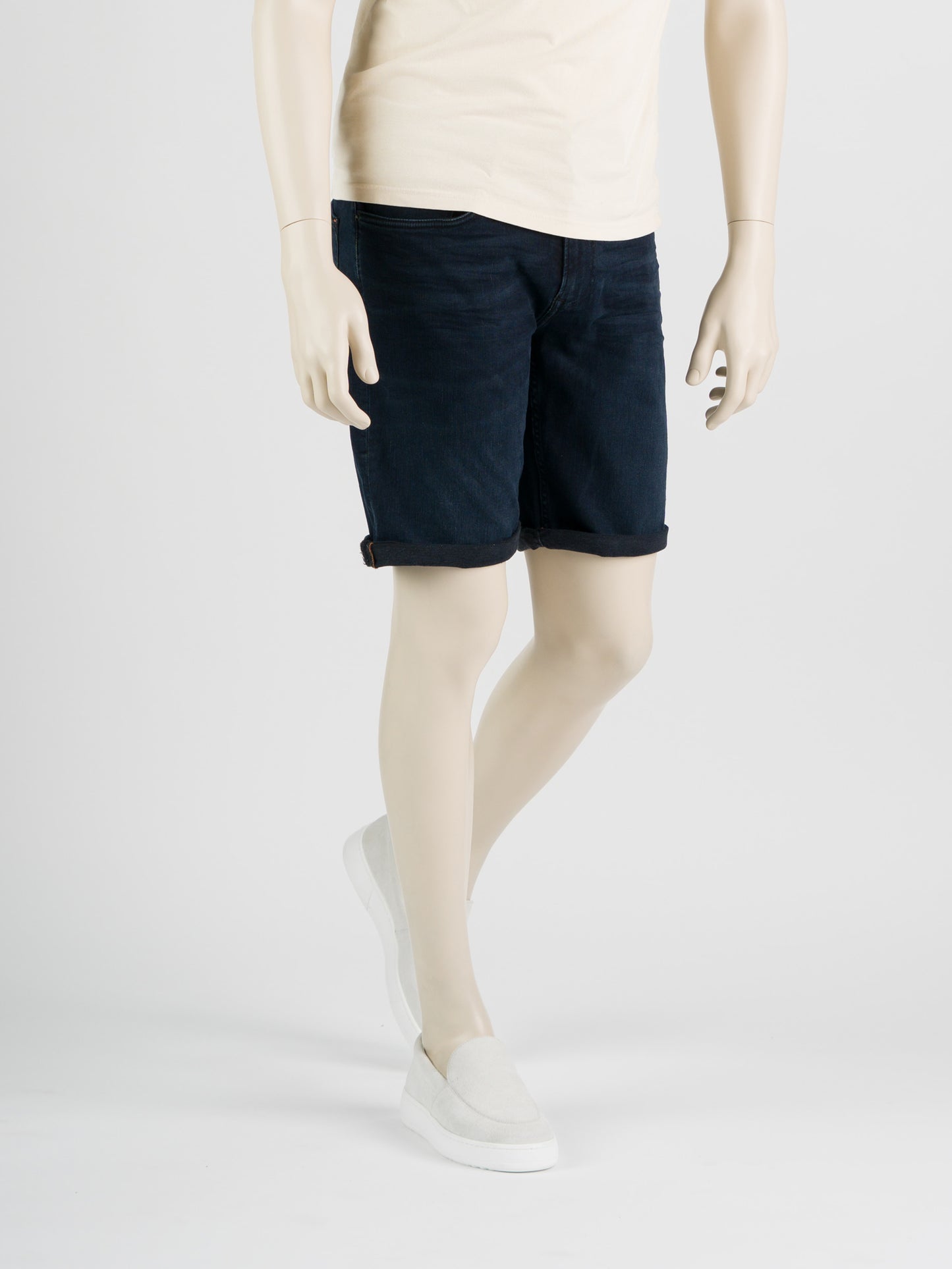247Jeans Palm Slim Short SH04 – Heren Denim Short Blue Black Denim