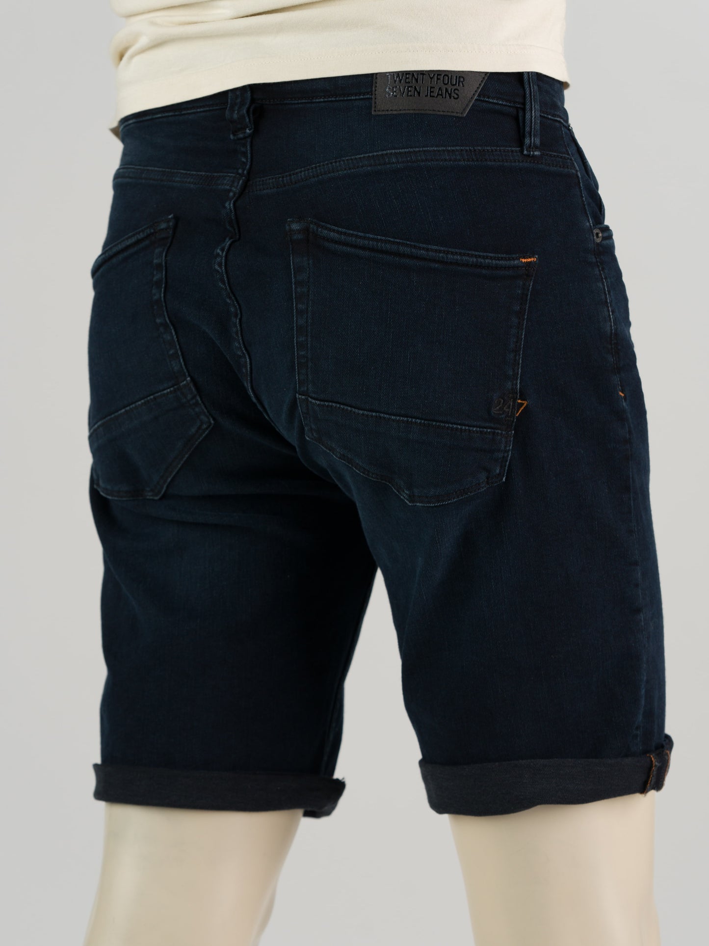 247Jeans Palm Slim Short SH04 – Heren Denim Short Blue Black Denim