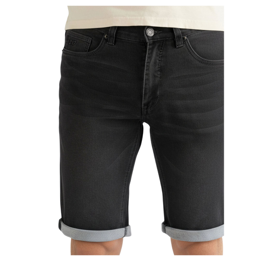 247Jeans Elm Short J04 – Heren Denim Short Dark Grey